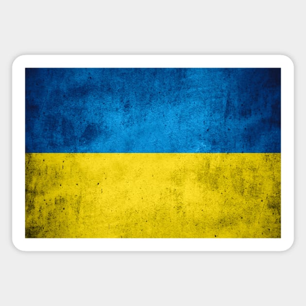 Vintage Ukraine flag, design with main colors of Ukraine Sticker by g14u